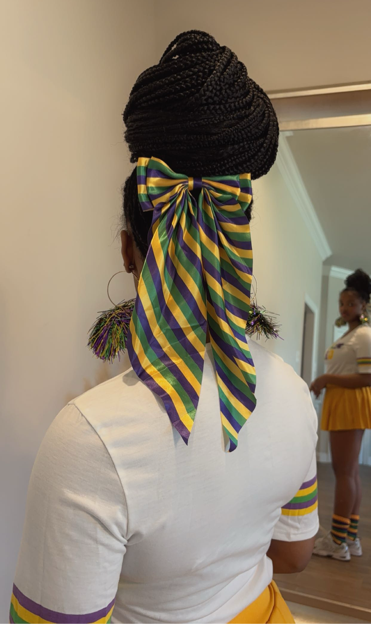 Mardi Gras Striped Bow