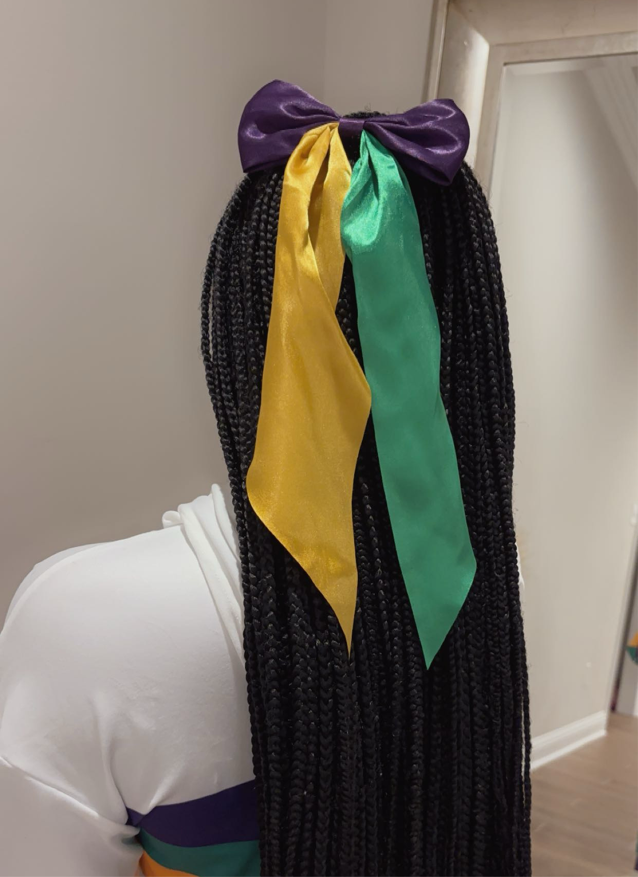 Color Block Mardi Gras Bow
