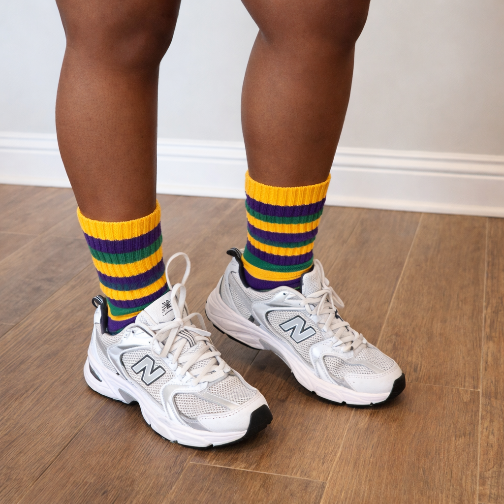 Mardi Gras Slouch Socks