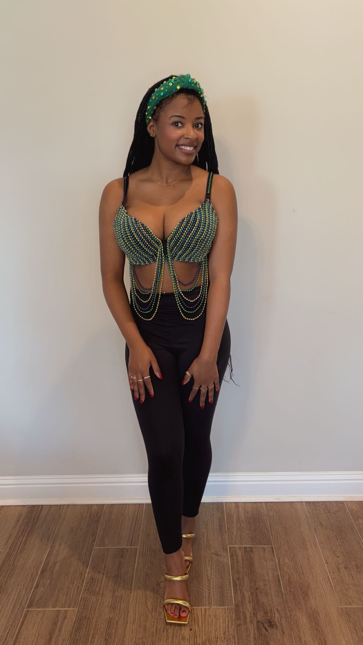 Mardi Gras Bead Bra
