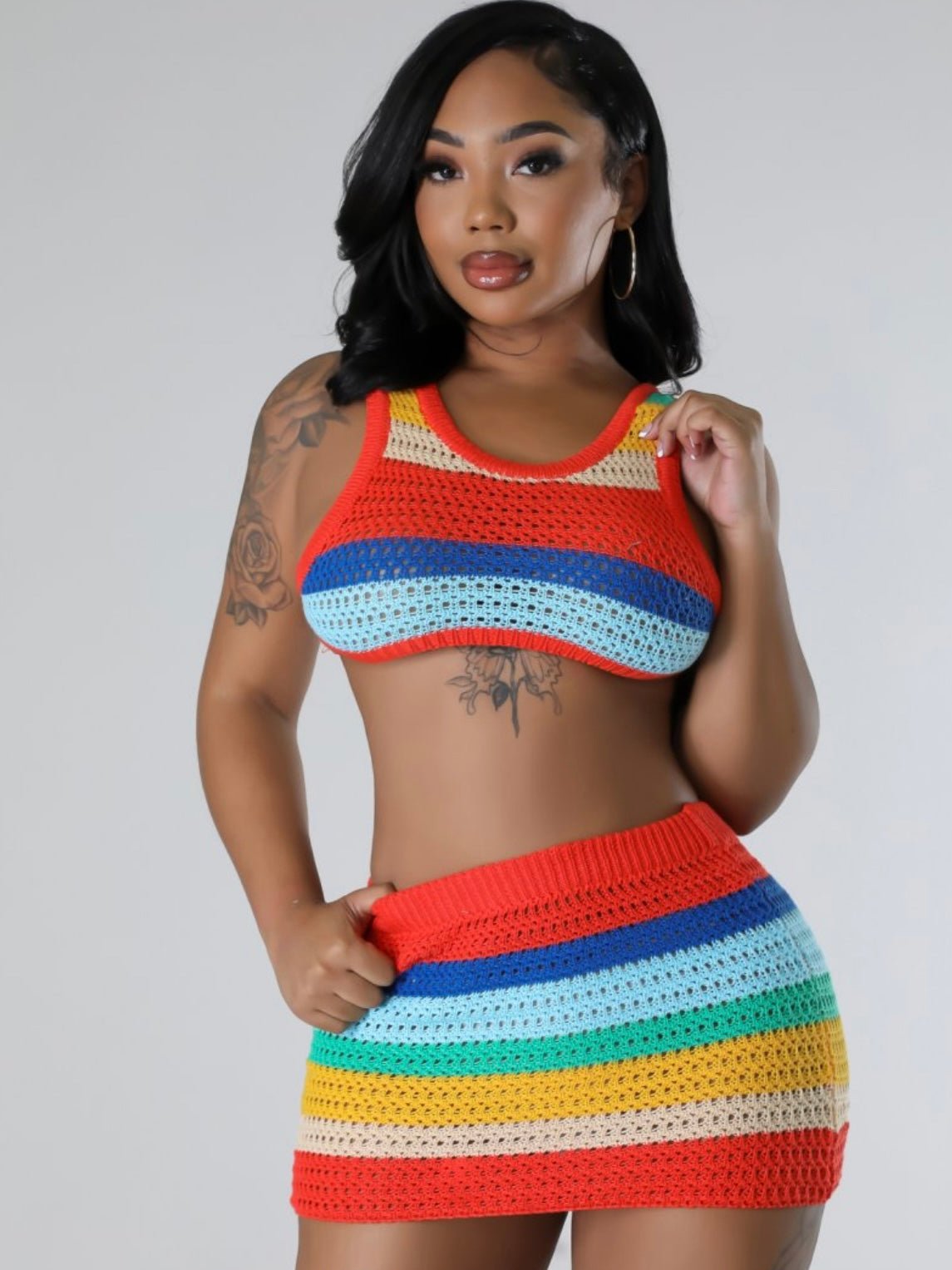 Rainbow Skirt Set - Seaux Neauxla
