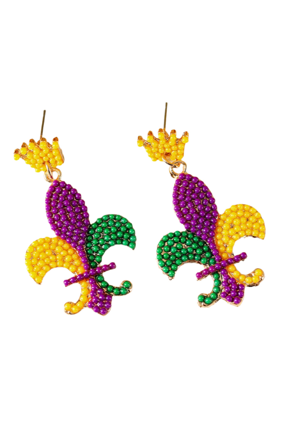 Beaded Fleur di Lis Earrirings