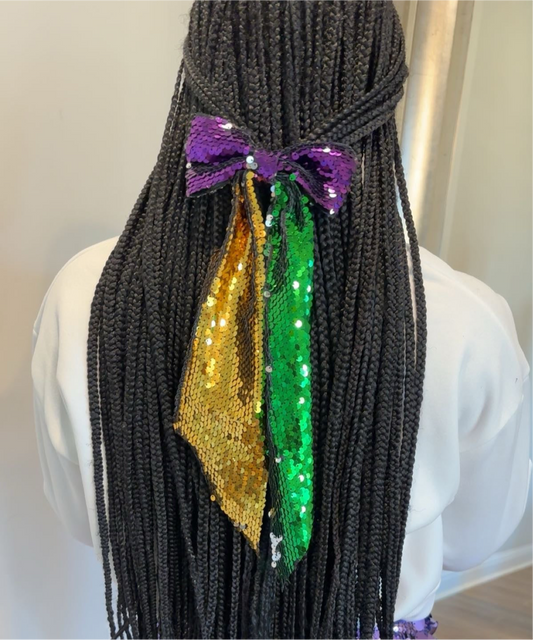 Mardi Gras Sequin Bow