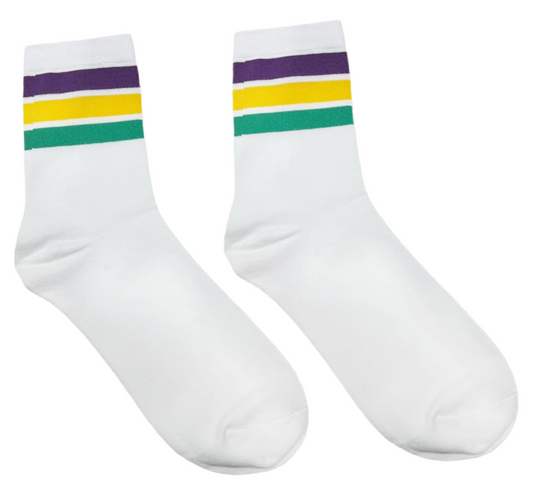 Mardi Gras Crew Socks