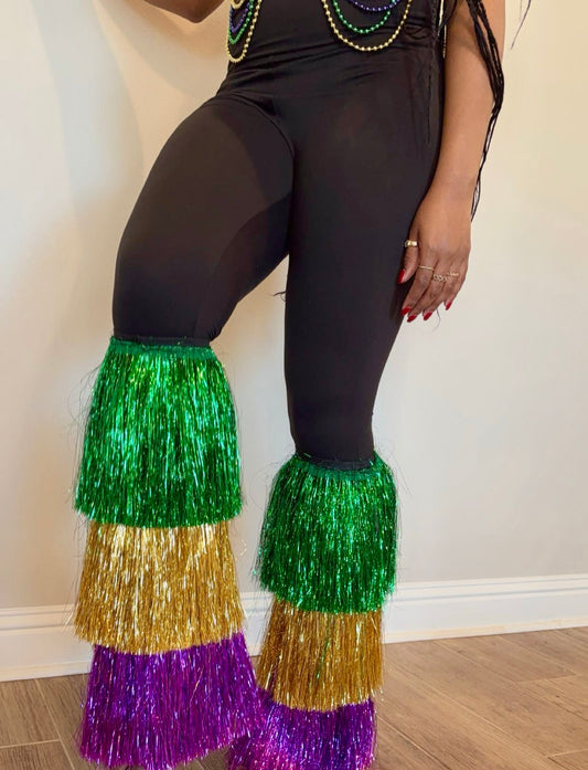 Mardi Gras Tinsel Leg Warmers