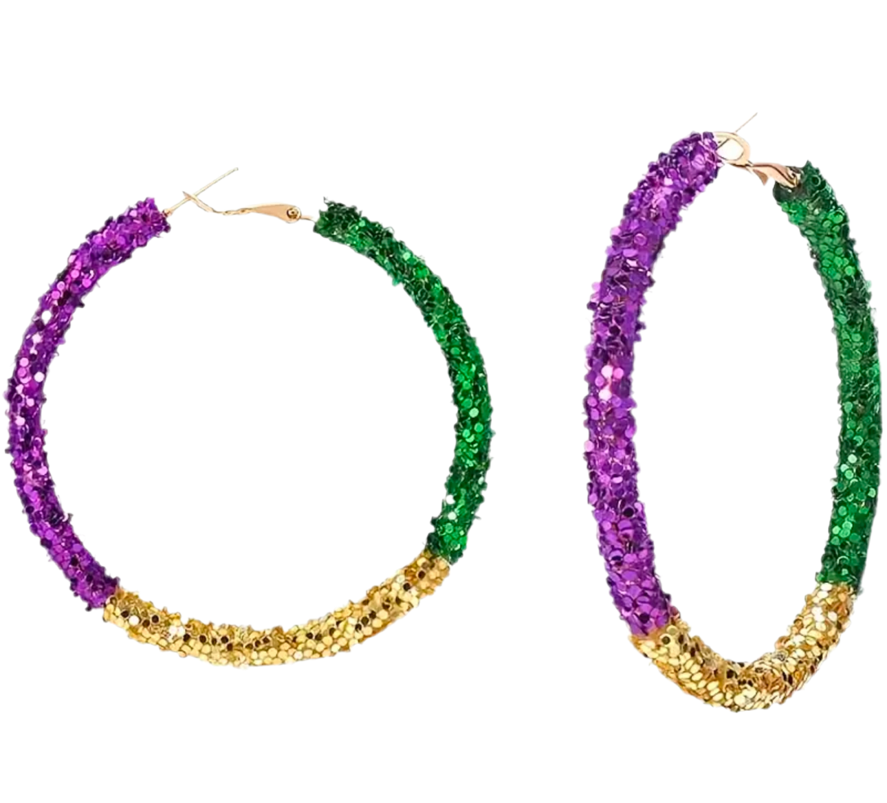 Mardi Gras Hoop Earrings