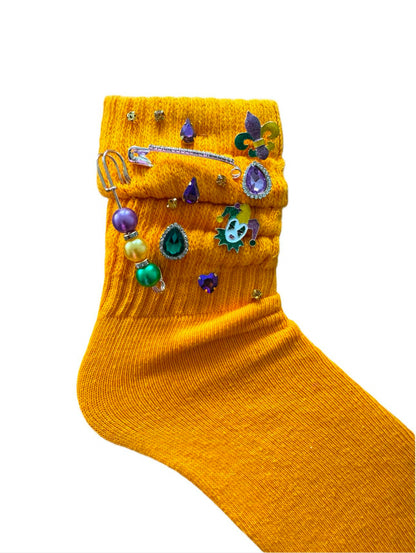 Mardi Gras Charm Socks