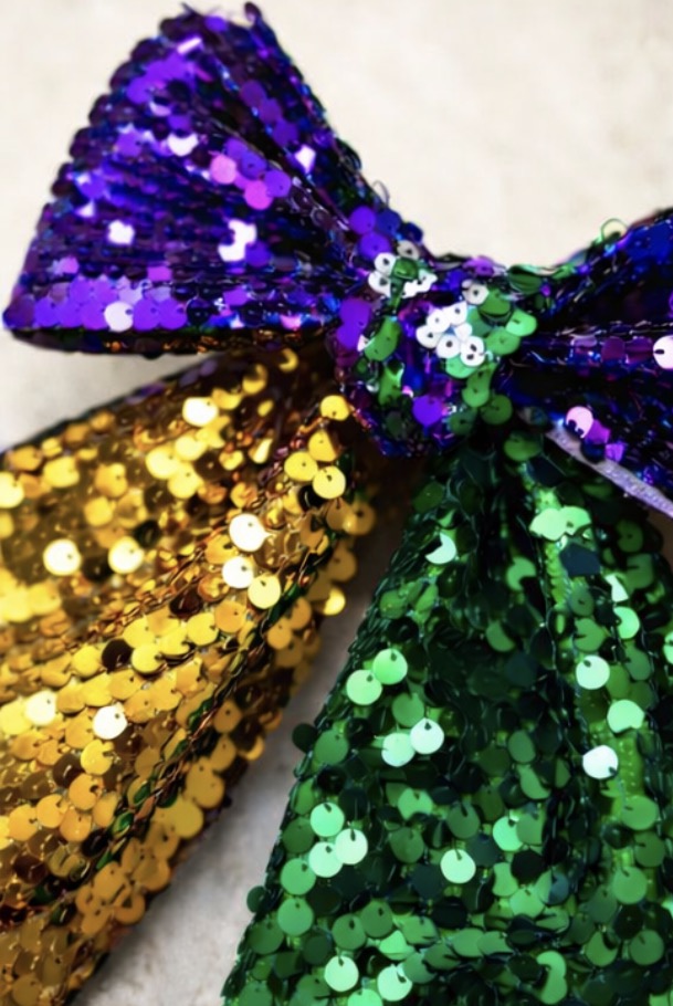 Mardi Gras Sequin Bow