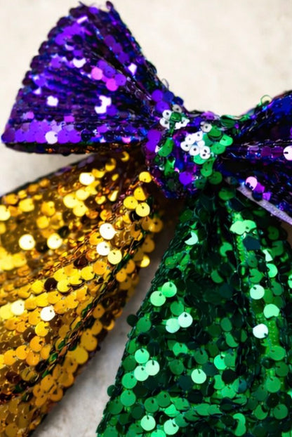 Mardi Gras Sequin Bow