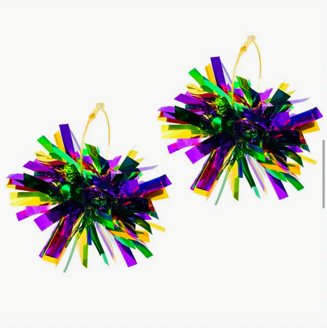 Mardi Gras Pom Pom Earrings