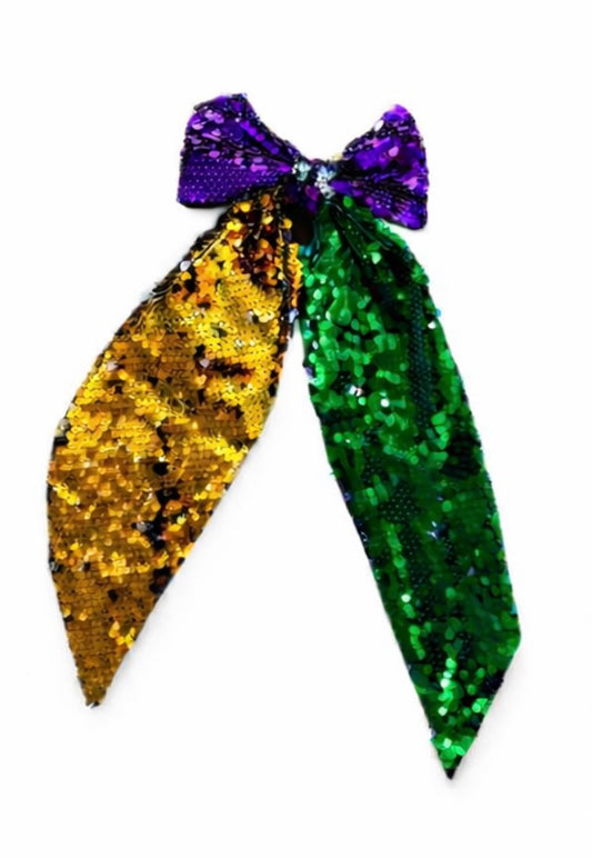 Mardi Gras Sequin Bow
