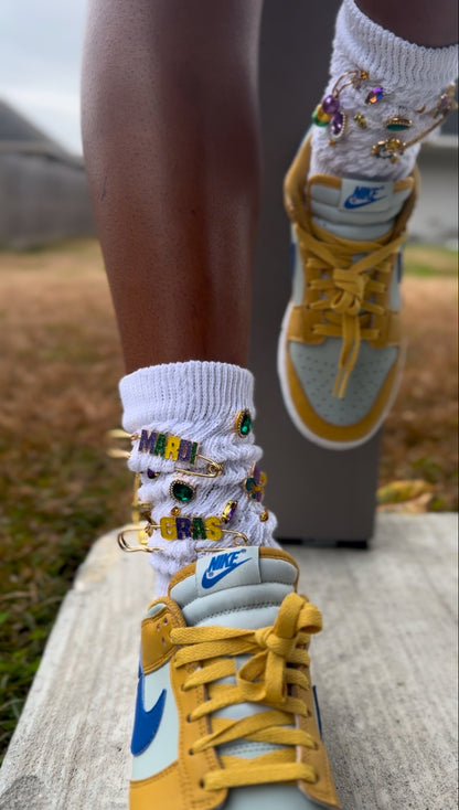 Mardi Gras Charm Socks