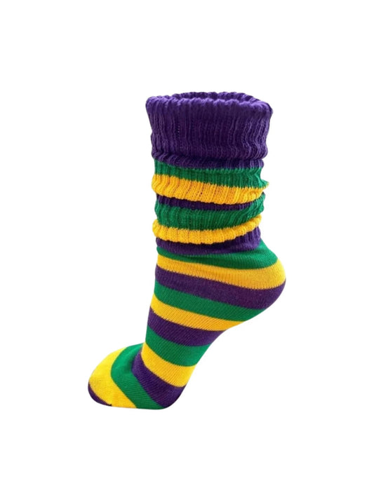 Mardi Gras Slouch Socks