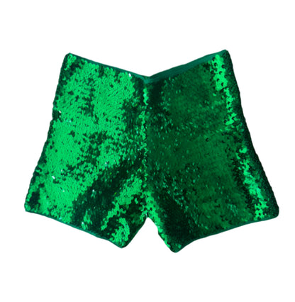 Green Sequin Shorts