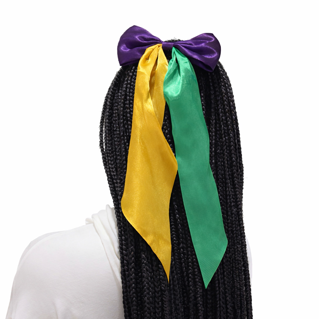 Color Block Mardi Gras Bow