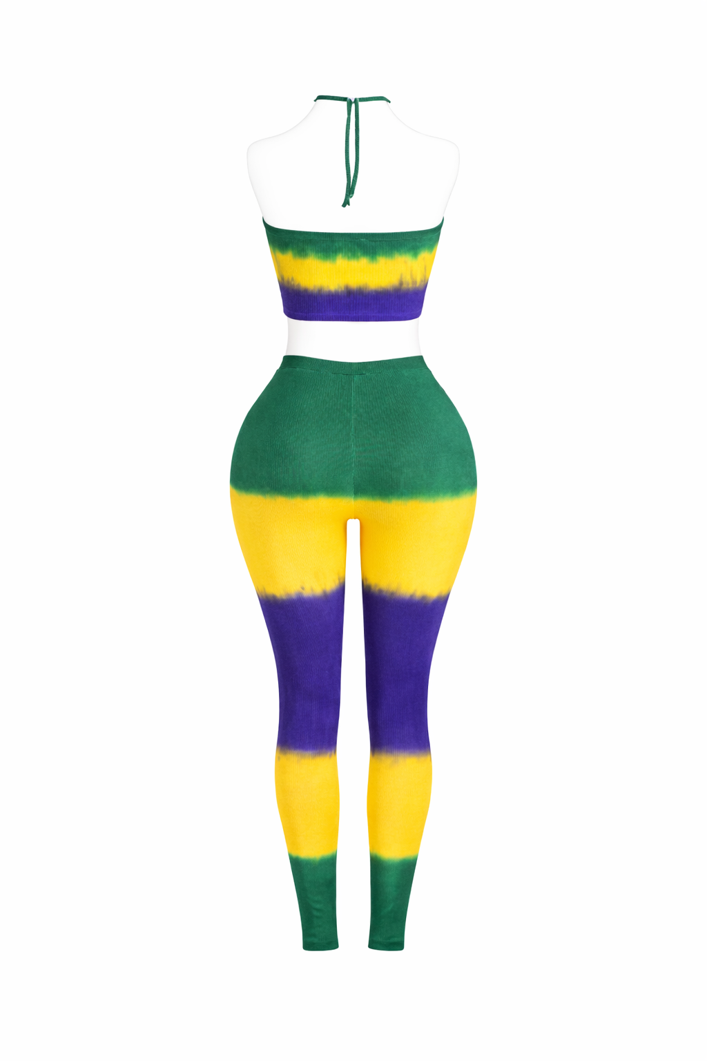 Mardi Gras Tie Dye Tube Top Leggings Set