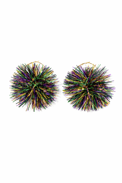 Mardi Gras Tinsel Earrings