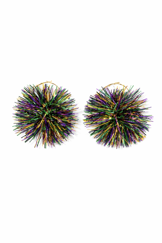 Mardi Gras Tinsel Earrings