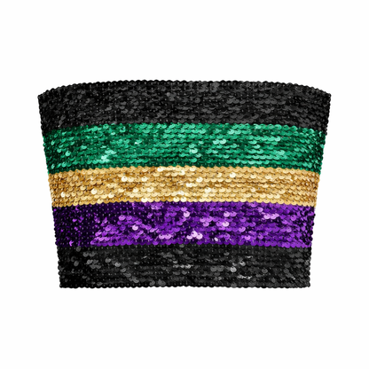 Mardi Gras Sequins Tube Top