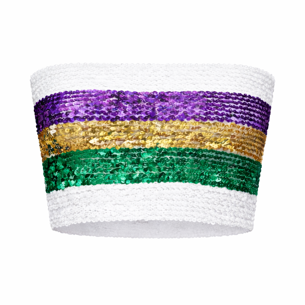Mardi Gras Sequins Tube Top