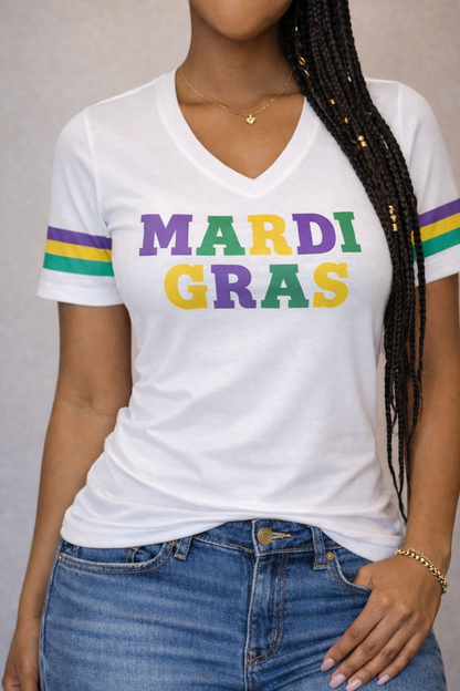 Mardi Gras V-neck