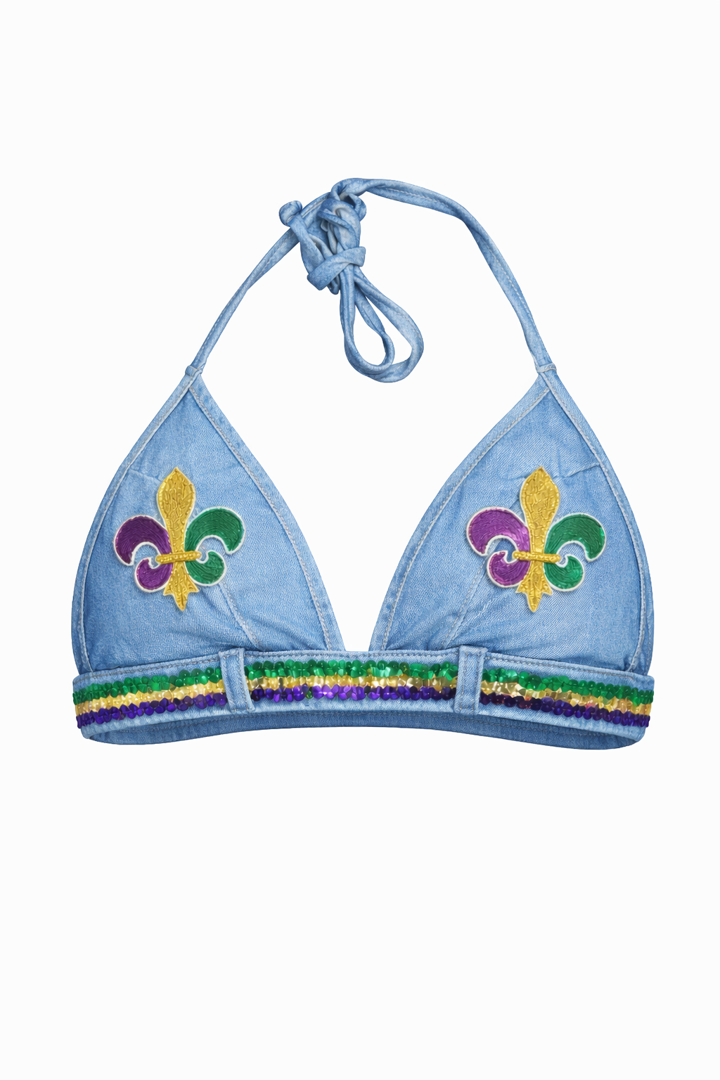 Fleur de Lis Denim Halter