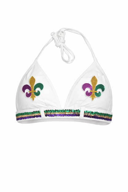 Fleur de Lis Denim Halter