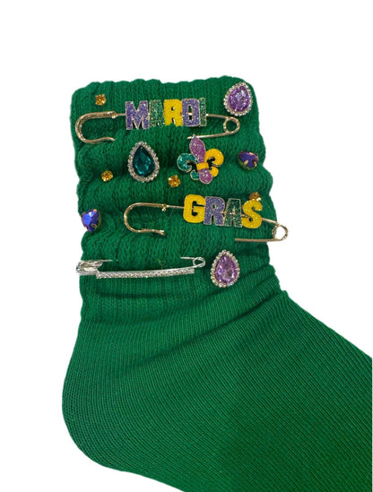 Mardi Gras Charm Socks