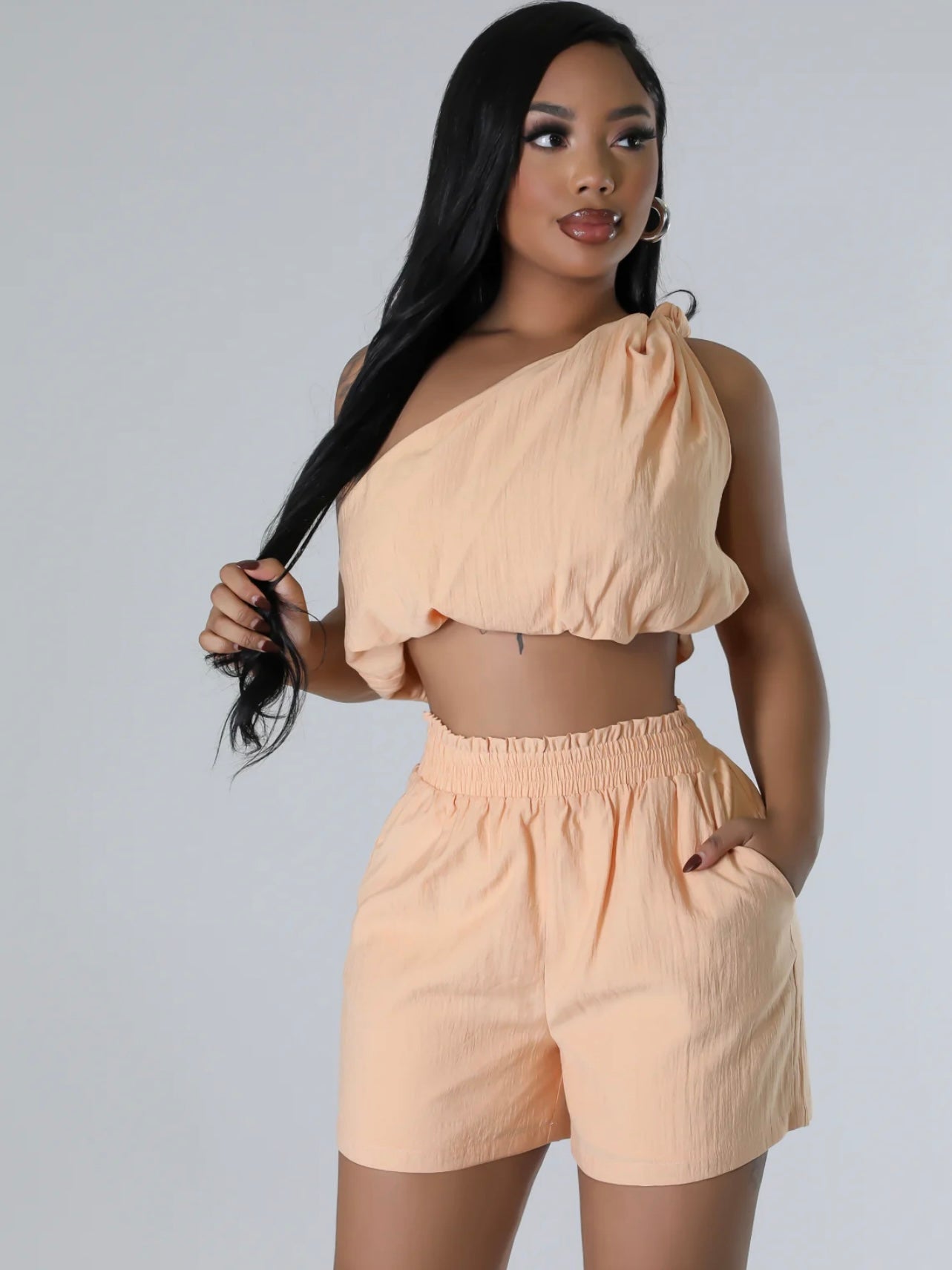 Peach Short Set - Seaux Neauxla